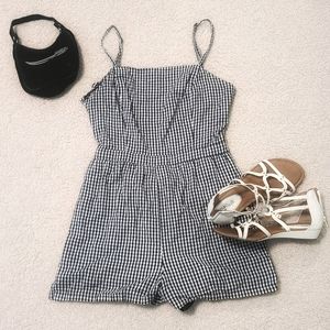 Black and White Ginham Romper